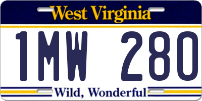 WV license plate 1MW280