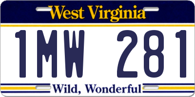 WV license plate 1MW281