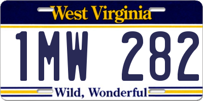 WV license plate 1MW282