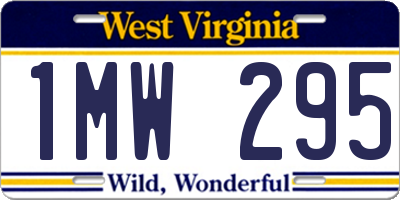 WV license plate 1MW295