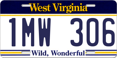 WV license plate 1MW306