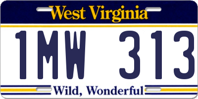 WV license plate 1MW313