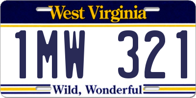 WV license plate 1MW321