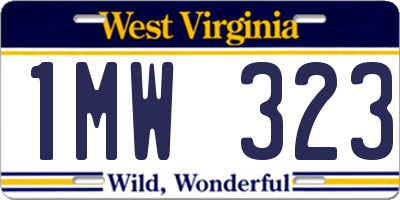 WV license plate 1MW323
