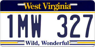 WV license plate 1MW327