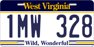 WV license plate 1MW328