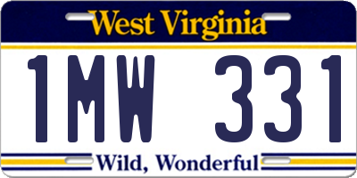 WV license plate 1MW331