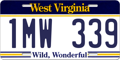 WV license plate 1MW339