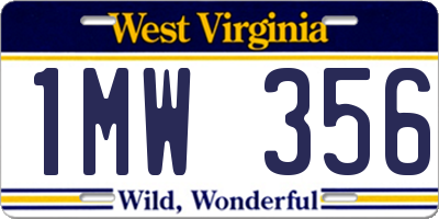 WV license plate 1MW356
