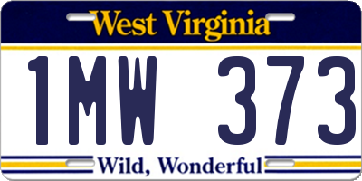 WV license plate 1MW373