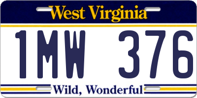 WV license plate 1MW376