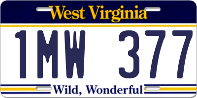 WV license plate 1MW377