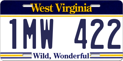 WV license plate 1MW422