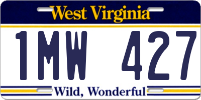 WV license plate 1MW427