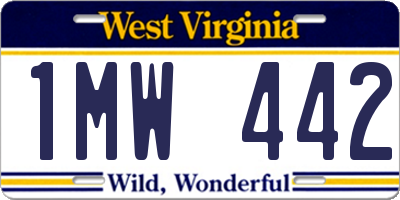WV license plate 1MW442
