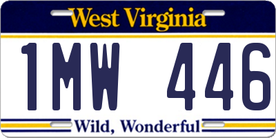 WV license plate 1MW446