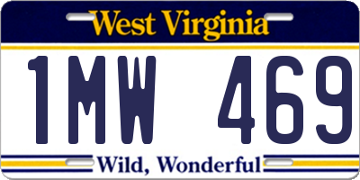 WV license plate 1MW469