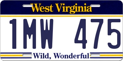 WV license plate 1MW475