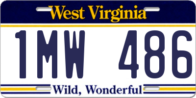 WV license plate 1MW486