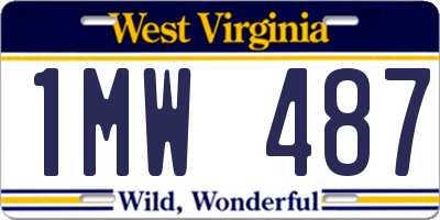 WV license plate 1MW487