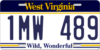 WV license plate 1MW489