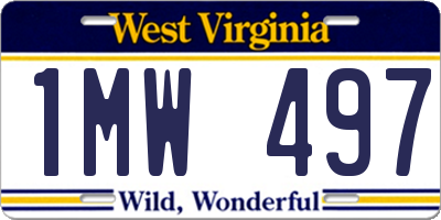 WV license plate 1MW497