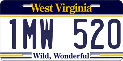 WV license plate 1MW520