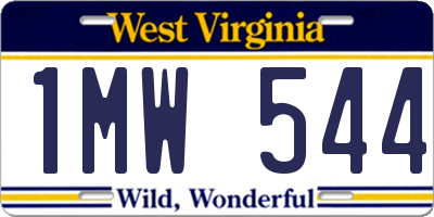 WV license plate 1MW544