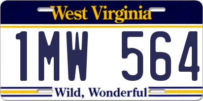 WV license plate 1MW564