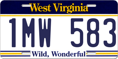 WV license plate 1MW583