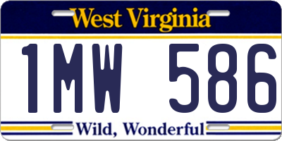 WV license plate 1MW586