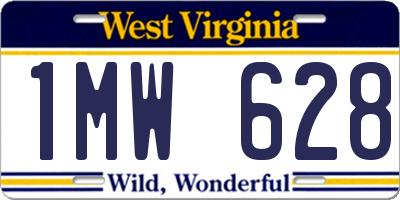 WV license plate 1MW628