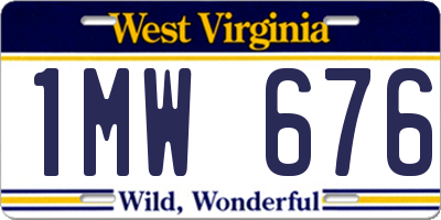 WV license plate 1MW676