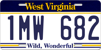 WV license plate 1MW682