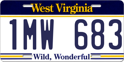 WV license plate 1MW683