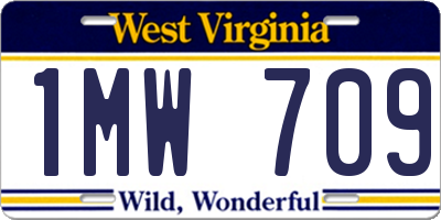 WV license plate 1MW709