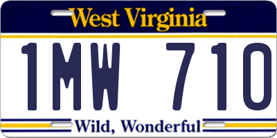 WV license plate 1MW710