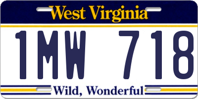 WV license plate 1MW718