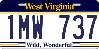 WV license plate 1MW737