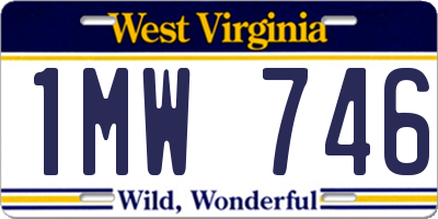 WV license plate 1MW746