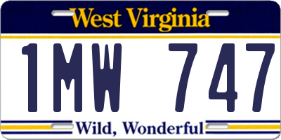 WV license plate 1MW747
