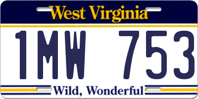 WV license plate 1MW753