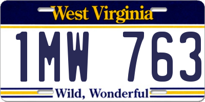 WV license plate 1MW763