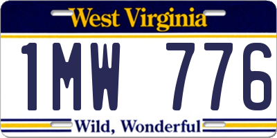 WV license plate 1MW776