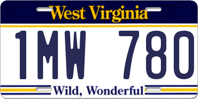 WV license plate 1MW780
