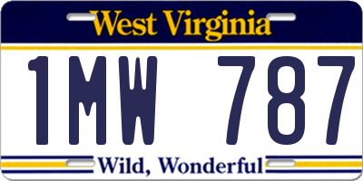 WV license plate 1MW787