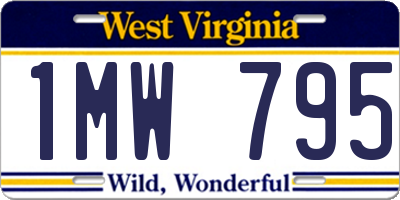 WV license plate 1MW795