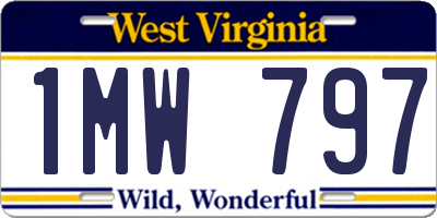 WV license plate 1MW797
