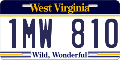 WV license plate 1MW810