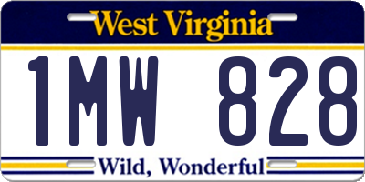 WV license plate 1MW828